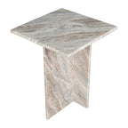 Tavolino con piano in marmo – Base a T, Pietra naturale, Altezza 47 cm