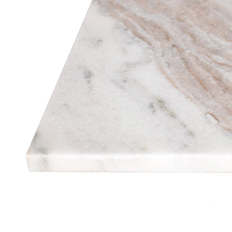 Tavolino con piano in marmo – Base a T, Pietra naturale, Altezza 47 cm