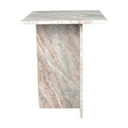 Tavolino con piano in marmo – Base a T, Pietra naturale, Altezza 47 cm