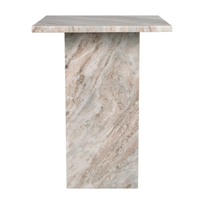 Tavolino con piano in marmo – Base a T, Pietra naturale, Altezza 47 cm