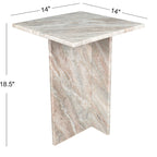 Tavolino con piano in marmo – Base a T, Pietra naturale, Altezza 47 cm