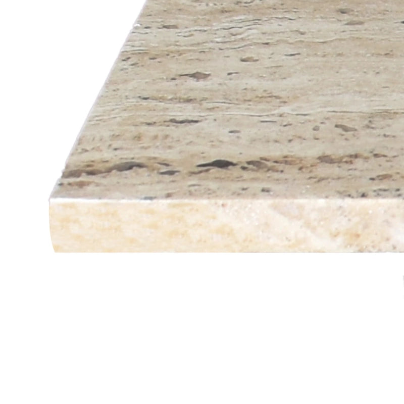 Tavolino con piano in marmo – Base a T, Pietra naturale, Altezza 47 cm