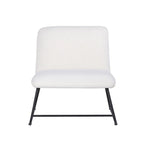 Poltrona Accent senza braccioli con rivestimento in tessuto Teddy e base a slitta in acciaio