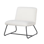 Poltrona Accent senza braccioli con rivestimento in tessuto Teddy e base a slitta in acciaio