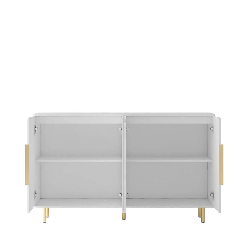 Credenza a pannelli scanalati