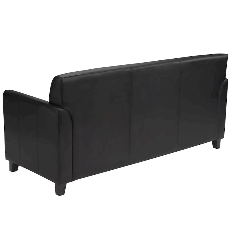 Divanetto moderno in pelle nera