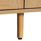 Mobile TV con ante in stile rattan, armadietti e gambe in legno
