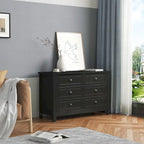 Madia/credenza a 6 cassetti in legno massello nero