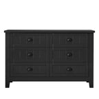 Madia/credenza a 6 cassetti in legno massello nero