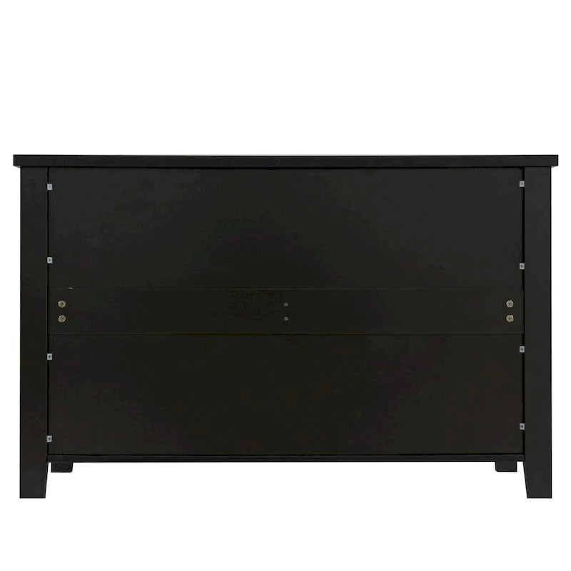 Madia/credenza a 6 cassetti in legno massello nero