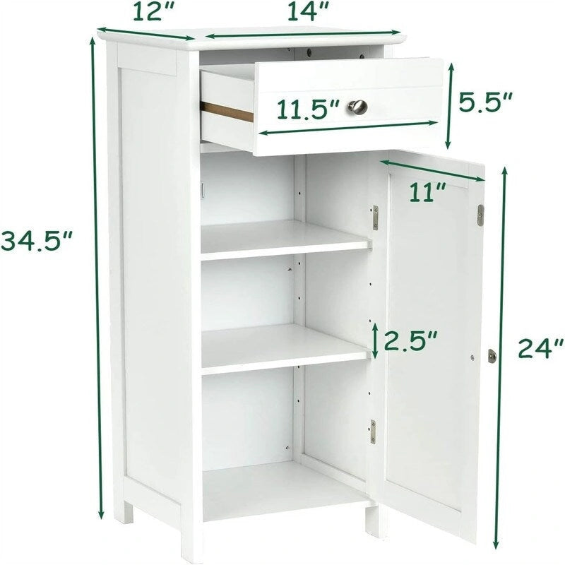 Mobiletto contenitore da pavimento per bagno con cassetto