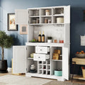 Mobile Cucina Bar con Contenitori — 120 cm L x 39,5 cm P x 187,5 cm H, 4 Ante, 2 Cassetti, Portabottiglie e Portabicchieri