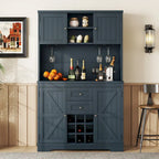 Mobile Cucina Bar con Contenitori — 120 cm L x 39,5 cm P x 187,5 cm H, 4 Ante, 2 Cassetti, Portabottiglie e Portabicchieri