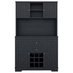 Mobile Cucina Bar con Contenitori — 120 cm L x 39,5 cm P x 187,5 cm H, 4 Ante, 2 Cassetti, Portabottiglie e Portabicchieri