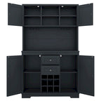 Mobile Cucina Bar con Contenitori — 120 cm L x 39,5 cm P x 187,5 cm H, 4 Ante, 2 Cassetti, Portabottiglie e Portabicchieri