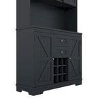 Mobile Cucina Bar con Contenitori — 120 cm L x 39,5 cm P x 187,5 cm H, 4 Ante, 2 Cassetti, Portabottiglie e Portabicchieri