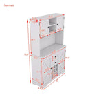 Mobile Cucina Bar con Contenitori — 120 cm L x 39,5 cm P x 187,5 cm H, 4 Ante, 2 Cassetti, Portabottiglie e Portabicchieri