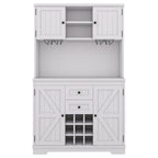 Mobile Cucina Bar con Contenitori — 120 cm L x 39,5 cm P x 187,5 cm H, 4 Ante, 2 Cassetti, Portabottiglie e Portabicchieri
