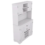 Mobile Cucina Bar con Contenitori — 120 cm L x 39,5 cm P x 187,5 cm H, 4 Ante, 2 Cassetti, Portabottiglie e Portabicchieri