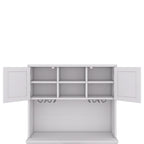 Mobile Cucina Bar con Contenitori — 120 cm L x 39,5 cm P x 187,5 cm H, 4 Ante, 2 Cassetti, Portabottiglie e Portabicchieri