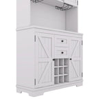 Mobile Cucina Bar con Contenitori — 120 cm L x 39,5 cm P x 187,5 cm H, 4 Ante, 2 Cassetti, Portabottiglie e Portabicchieri