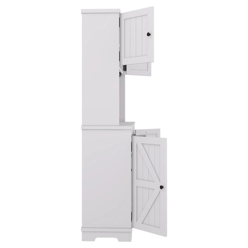 Mobile Cucina Bar con Contenitori — 120 cm L x 39,5 cm P x 187,5 cm H, 4 Ante, 2 Cassetti, Portabottiglie e Portabicchieri
