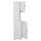 Mobile Cucina Bar con Contenitori — 120 cm L x 39,5 cm P x 187,5 cm H, 4 Ante, 2 Cassetti, Portabottiglie e Portabicchieri
