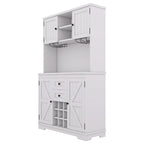 Mobile Cucina Bar con Contenitori — 120 cm L x 39,5 cm P x 187,5 cm H, 4 Ante, 2 Cassetti, Portabottiglie e Portabicchieri
