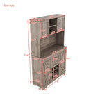 Mobile Cucina Bar con Contenitori — 120 cm L x 39,5 cm P x 187,5 cm H, 4 Ante, 2 Cassetti, Portabottiglie e Portabicchieri
