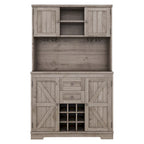 Mobile Cucina Bar con Contenitori — 120 cm L x 39,5 cm P x 187,5 cm H, 4 Ante, 2 Cassetti, Portabottiglie e Portabicchieri