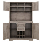 Mobile Cucina Bar con Contenitori — 120 cm L x 39,5 cm P x 187,5 cm H, 4 Ante, 2 Cassetti, Portabottiglie e Portabicchieri